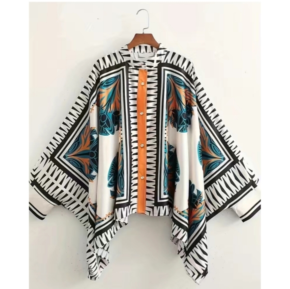 Beautiful 2 Pcs Tropical Print Pants Set - Picture 2 of 4